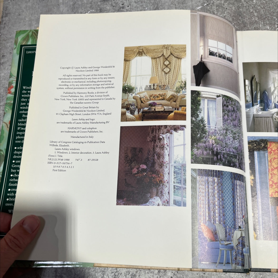 laura ashley windows book, by elizabeth wilhide, 1988 Hardcover image 3