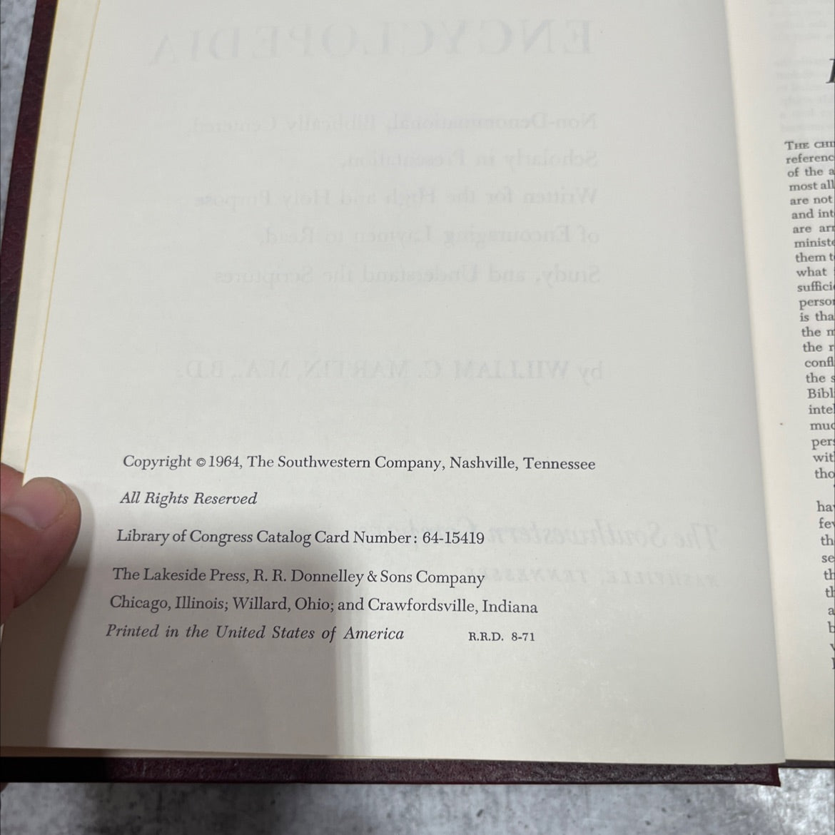 lay man's bible encyclopedia book, by william c. martin, 1964 Hardcover image 3