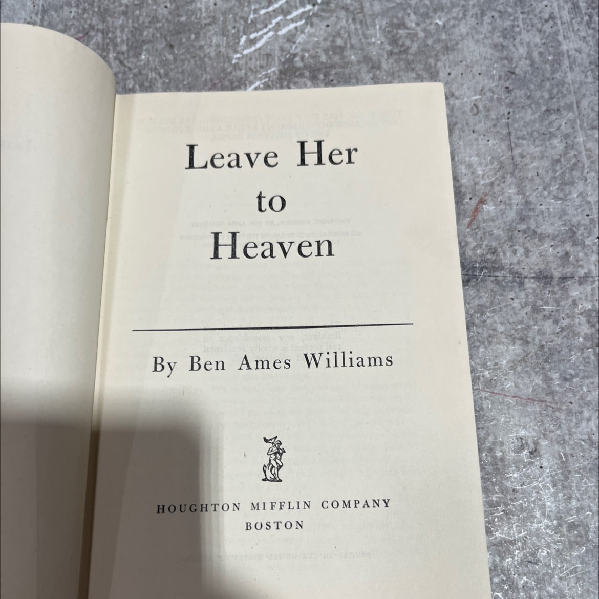 leave her to heaven book, by ben ames williams, 1944 Hardcover image 2