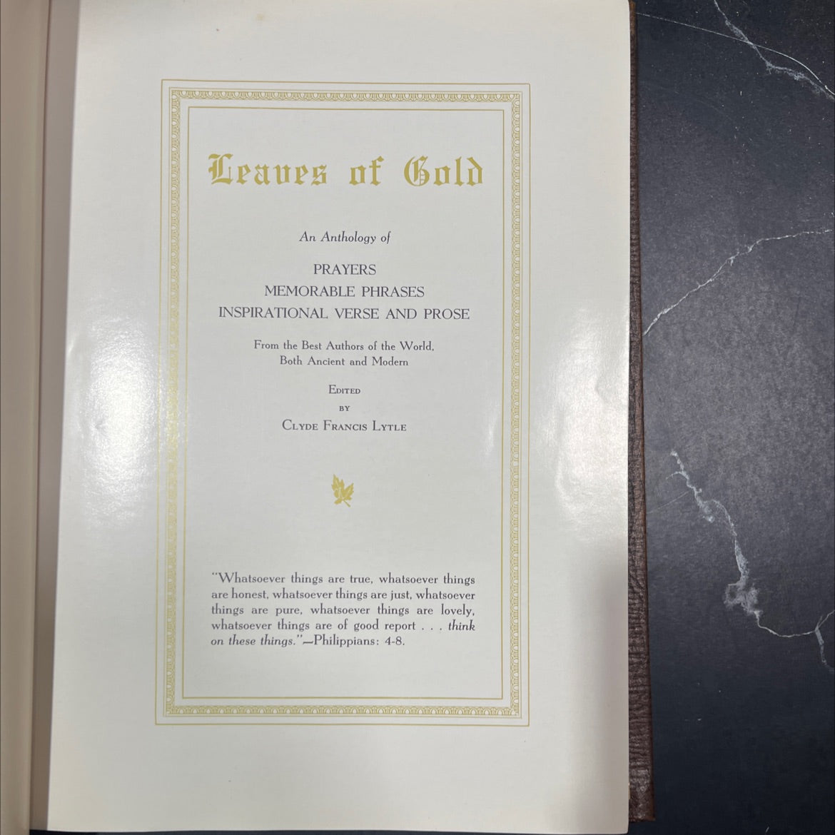 leaves of gold an anthology of prayers memorable phrases inspirational verse and prose from the best authors of the image 2