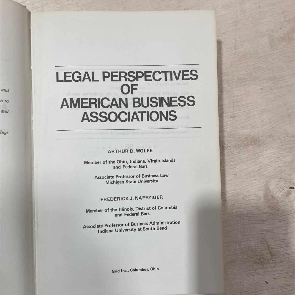 legal perspectives book, by arthur d. wolfe, frederick j. naffziger, 1977 Hardcover, Vintage image 2