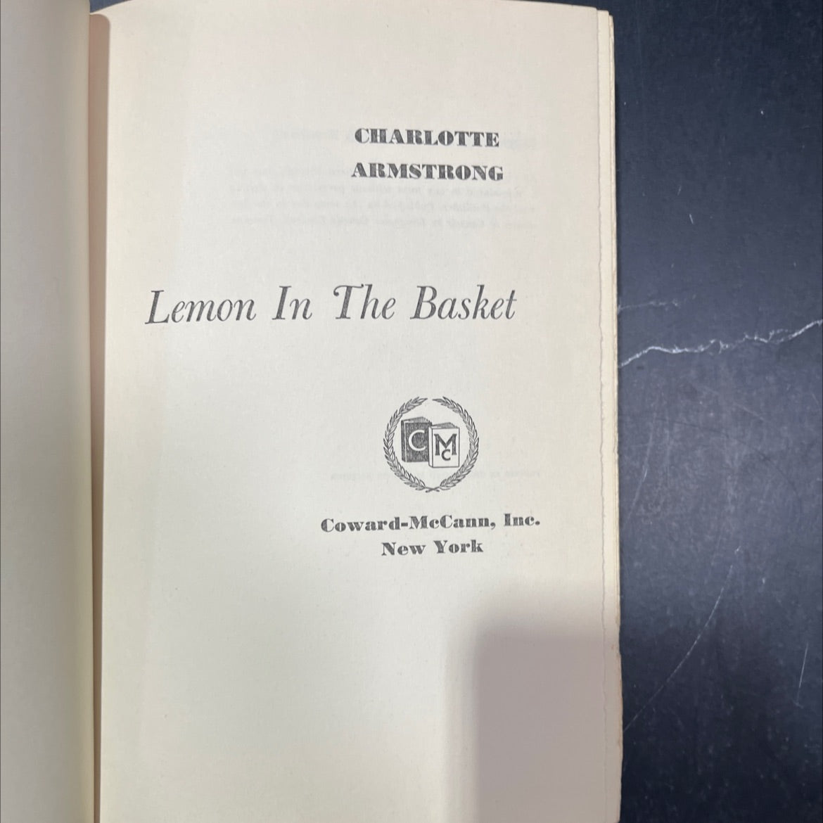lemon in the basket book, by charlotte armstrong, 1967 Hardcover image 2