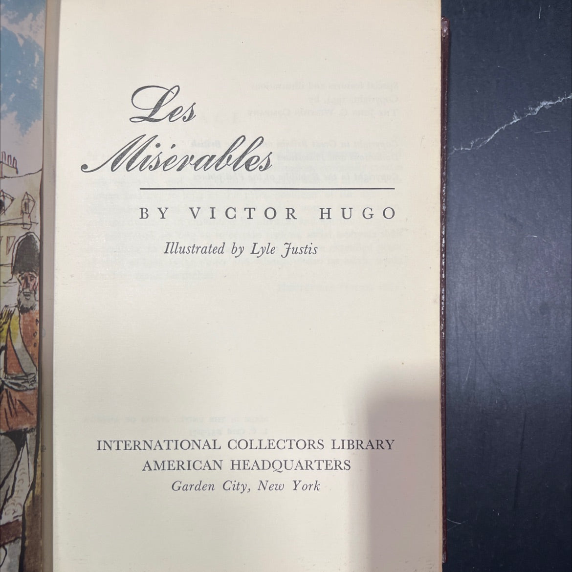 les misérables book, by victor hugo, 1954 Leather image 2