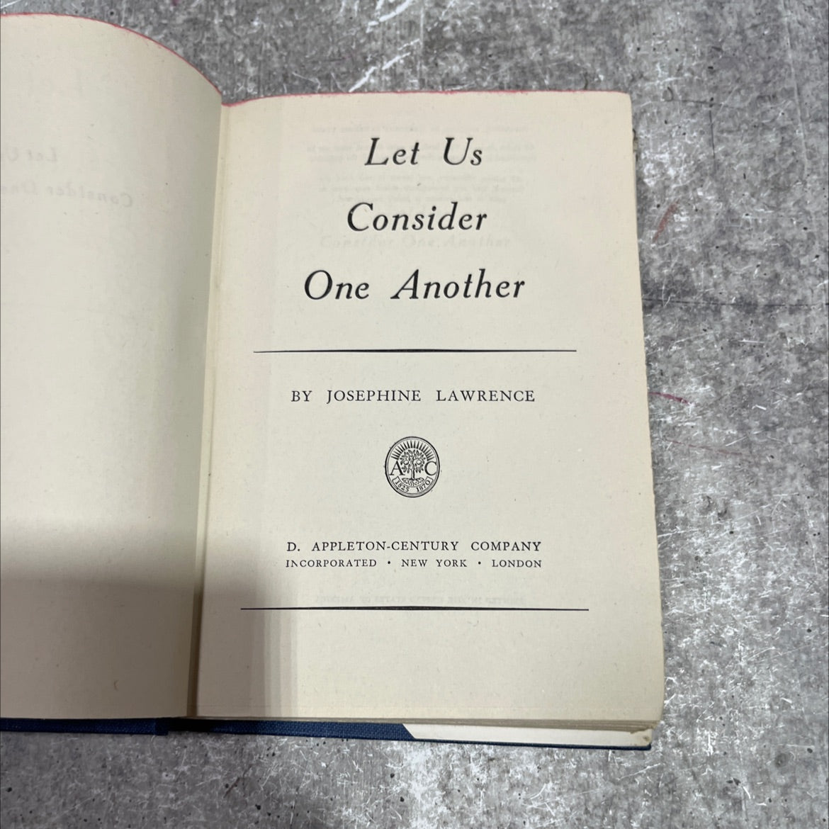 let us consider one another book, by josephine lawrence, 1945 Hardcover image 2
