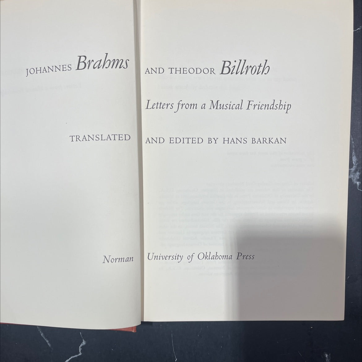 letters from a musical friendship book, by johannes brahms, 1957 Hardcover image 2