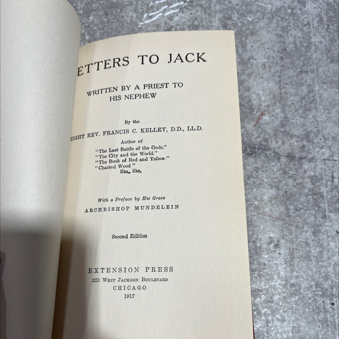 letters to jack written by a priest to his nephew book, by francis c. kelley, 1917 Hardcover image 2