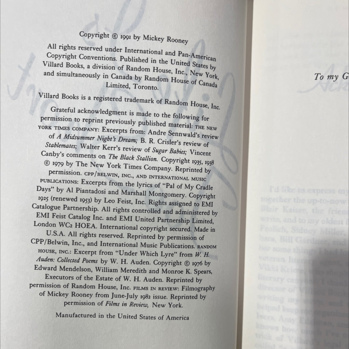 life is too short book, by Mickey Rooney, 1991 Hardcover image 3