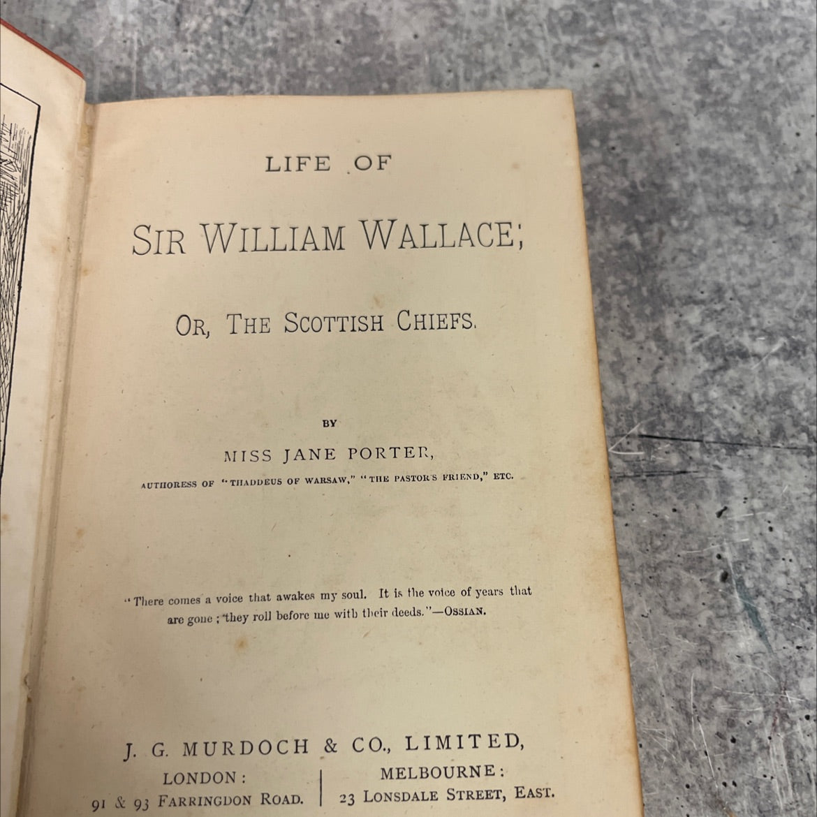 life of sir william wallace; or, the scottish chiefs book, by miss jane porter, 2023 Hardcover image 2