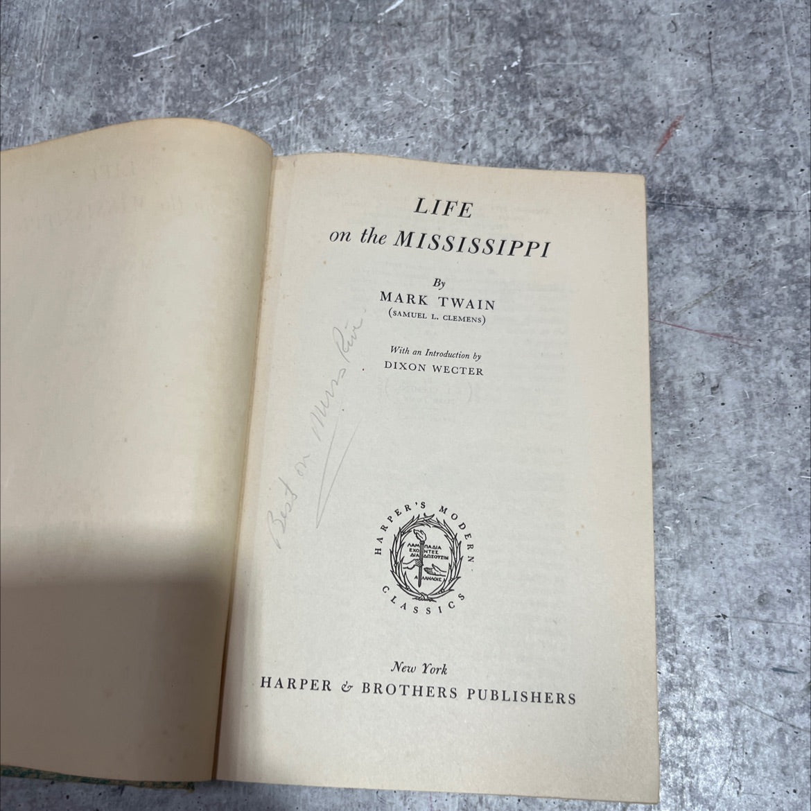life on the mississippi book, by mark twain, 1950 Hardcover image 2