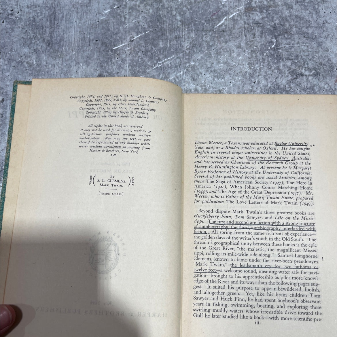 life on the mississippi book, by mark twain, 1950 Hardcover image 3