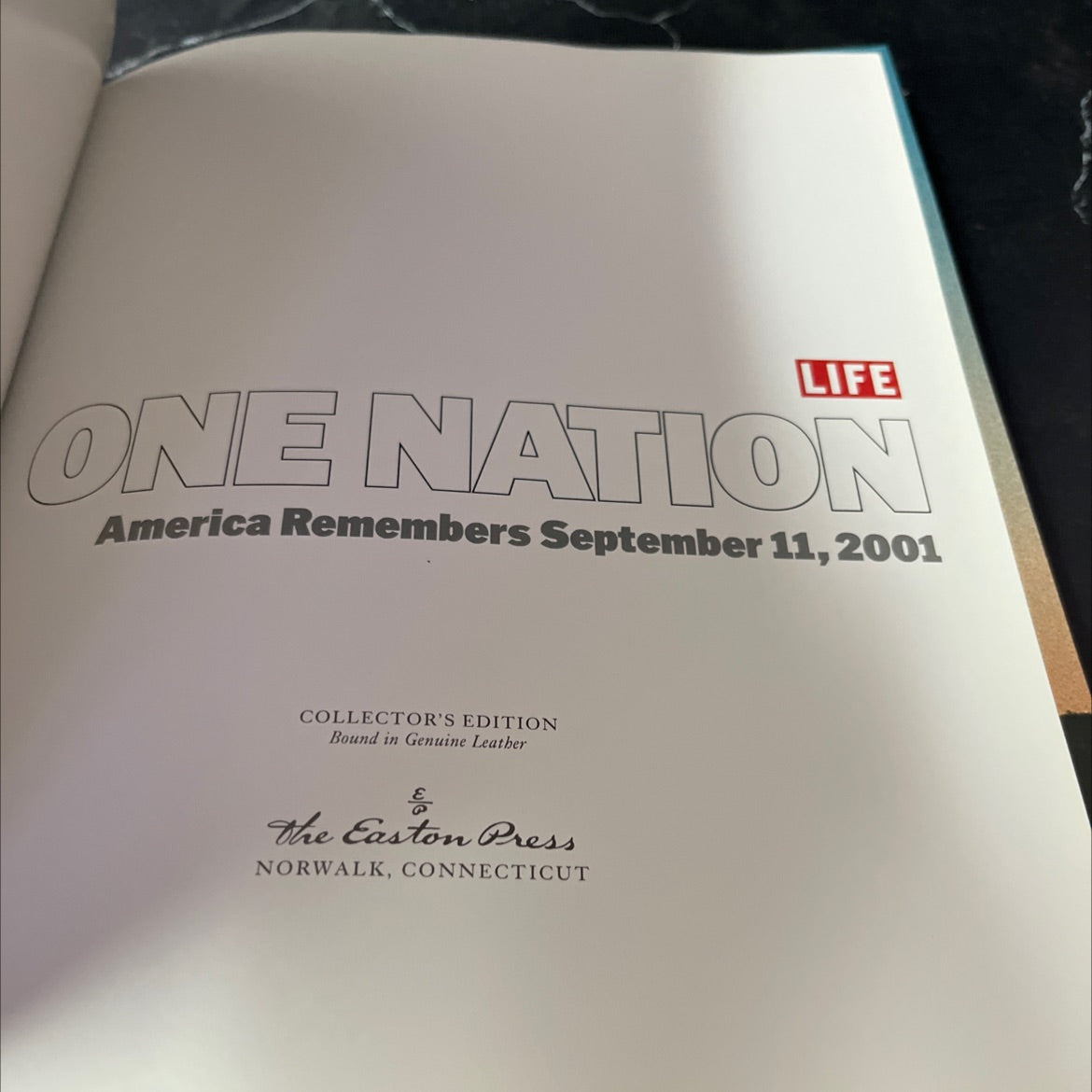life one nation america remembers september 11 2001 collector's edition book, by Time Inc., 2001 Leather image 2