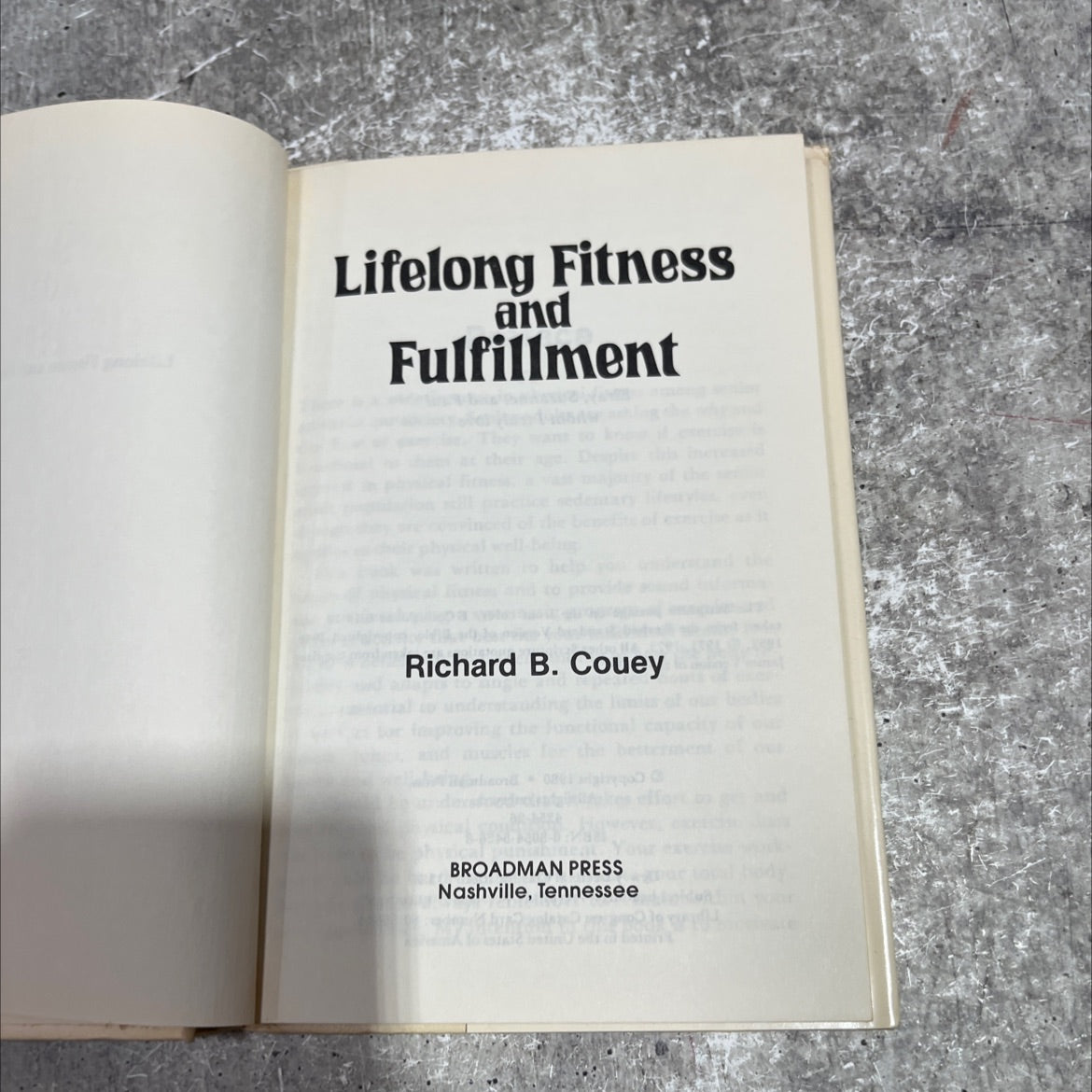 lifelong fitness and fulfillment book, by Richard B. Couey, 1980 Hardcover image 2