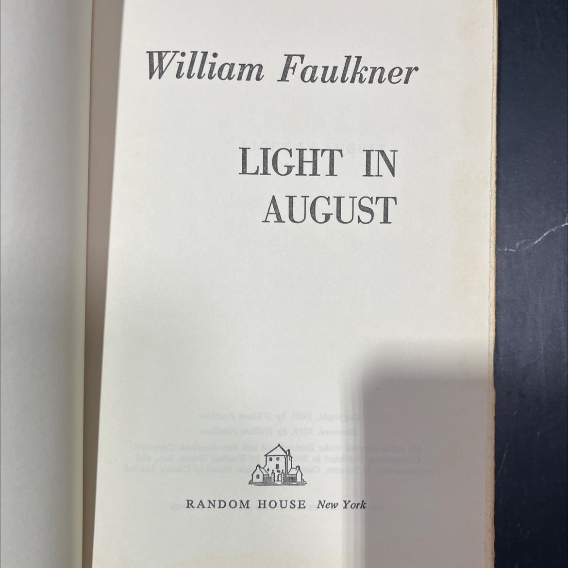light in august book, by william faulkner, 1959 Hardcover image 2