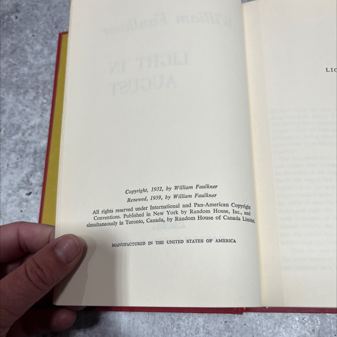 light in august book, by William Faulkner, 1959 Hardcover image 3