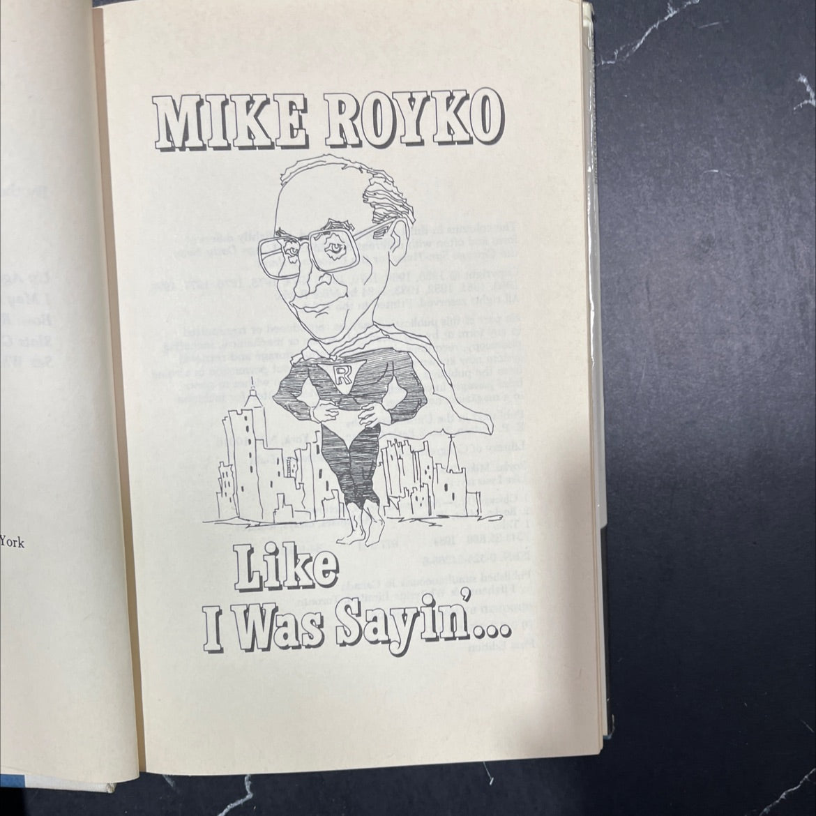 like i was sayin book, by mike royko, 1984 Hardcover, First Edition image 2