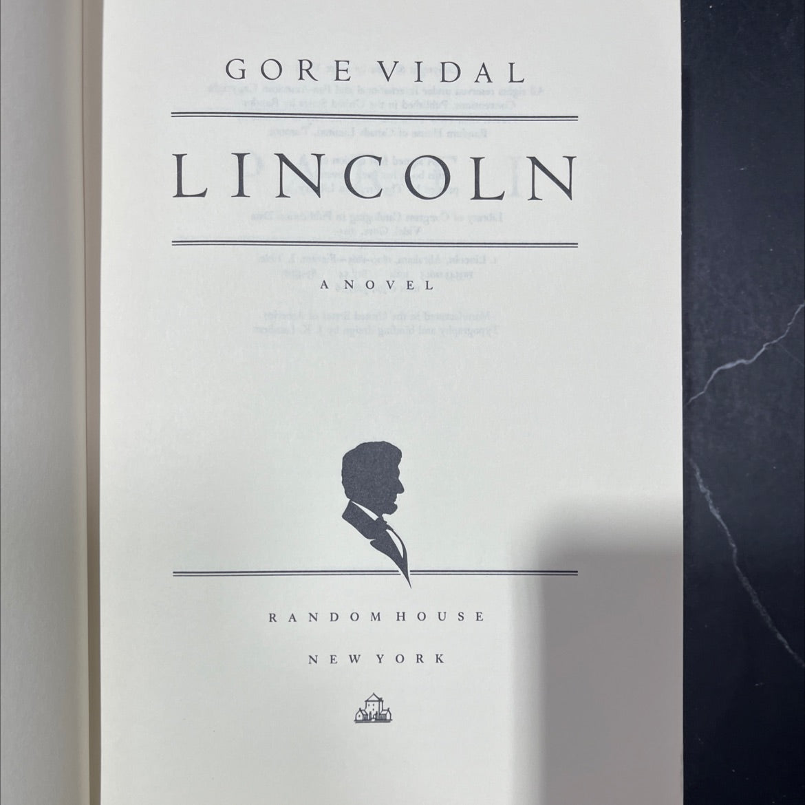 lincoln book, by gore vidal, 1984 Hardcover image 2