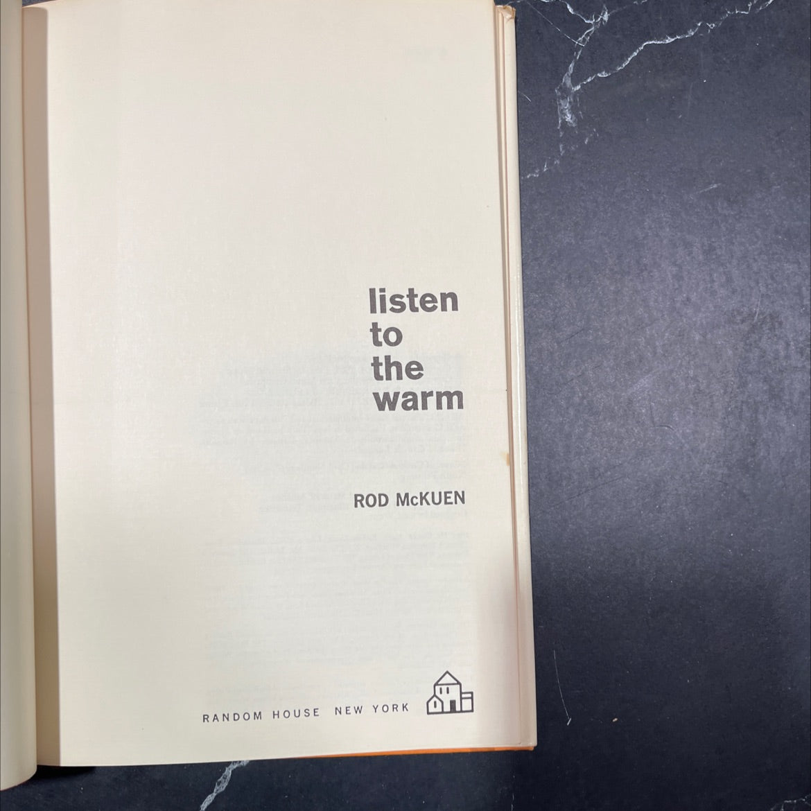 listen to the warm book, by rod mckuen, 1967 Hardcover image 2