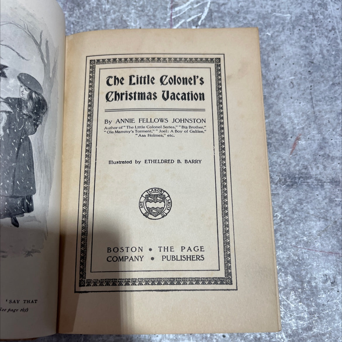 little colonel's christmas vacation book, by annie fellows johnston, 1926 Hardcover image 2
