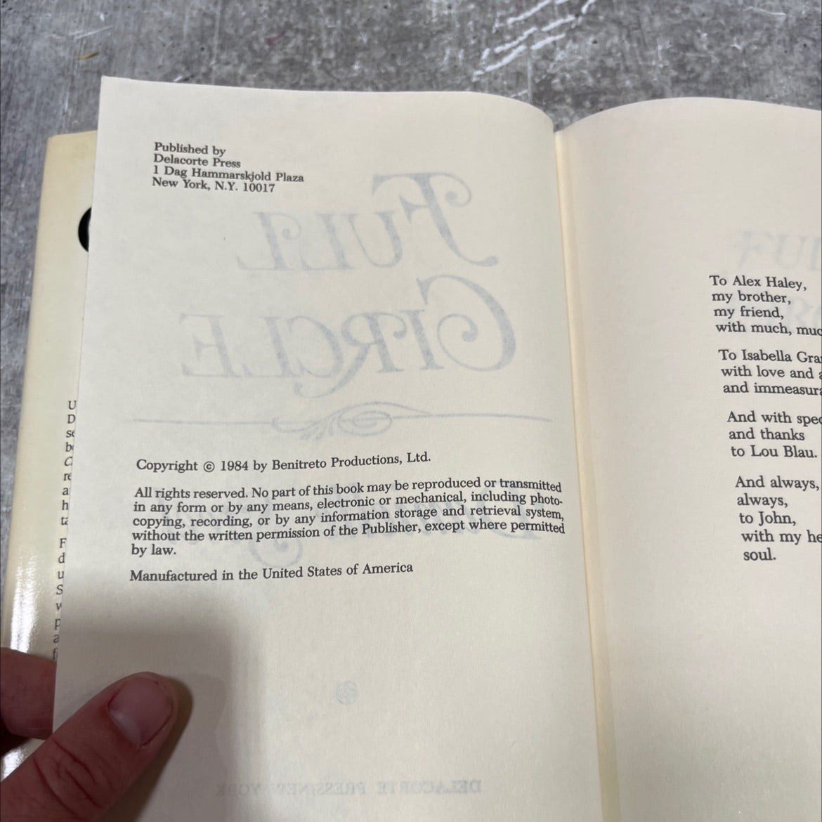 liue a full circle book, by danielle steel, 1984 Hardcover image 3