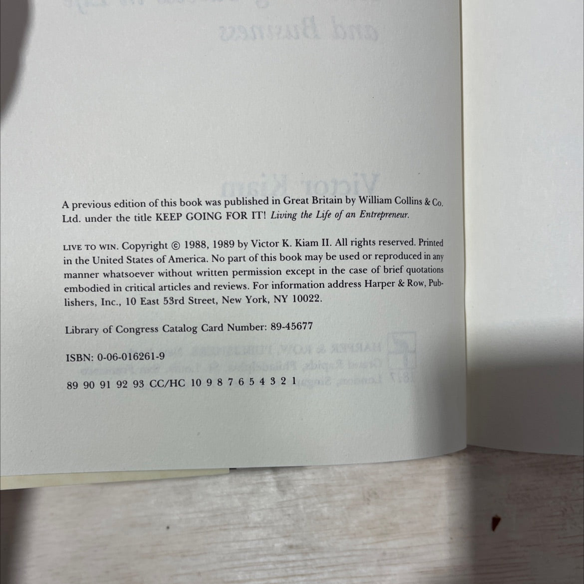 live to win achieving success in life and business book, by victor kiam, 1989 Hardcover, First Edition image 3
