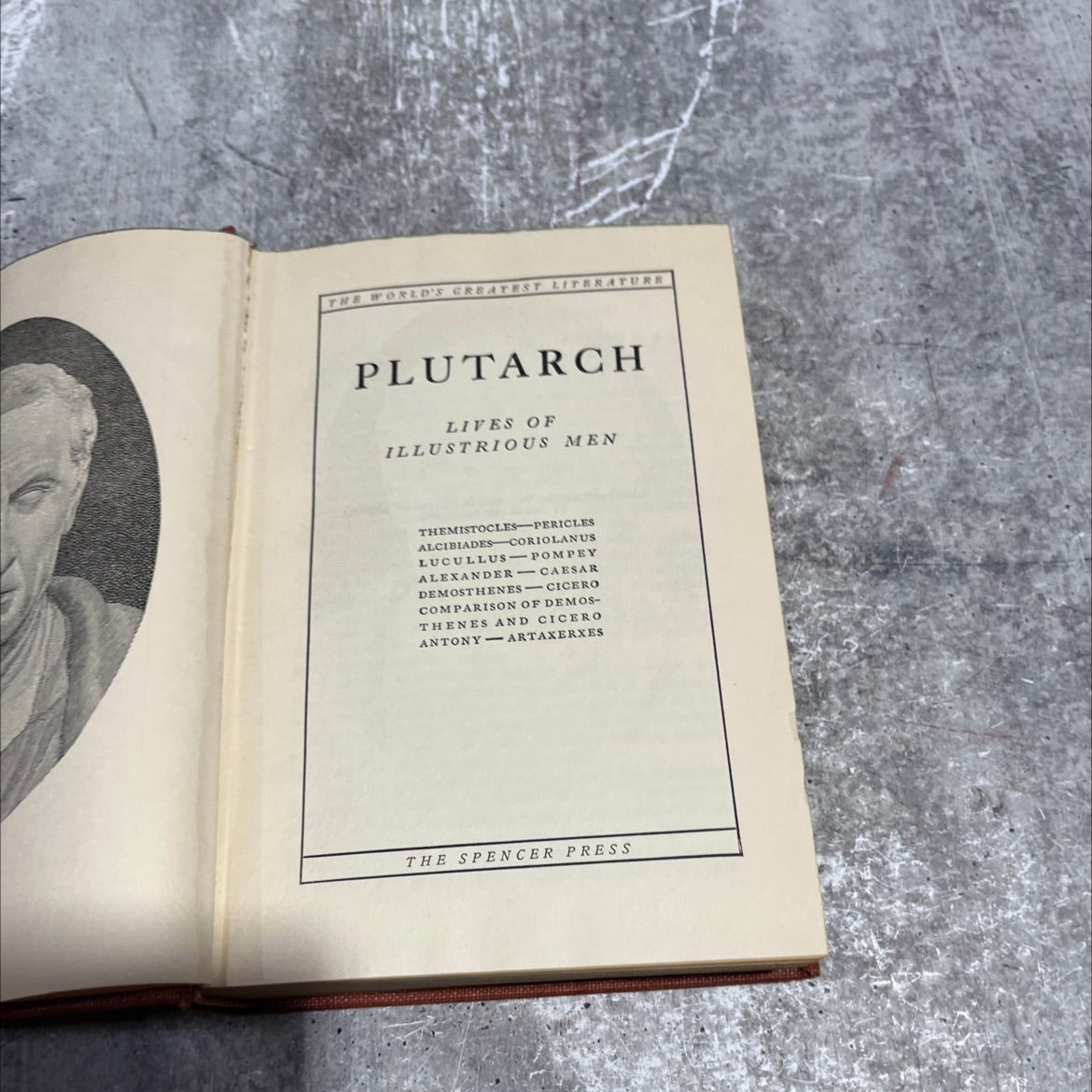 lives of illustrious men book, by plutarch, unknown Hardcover image 2