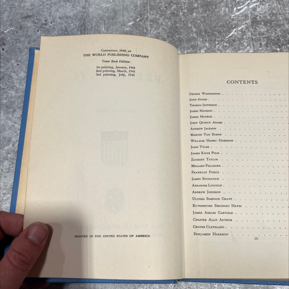 lives of the presidents book, by julian de vries, 1940 Hardcover image 3