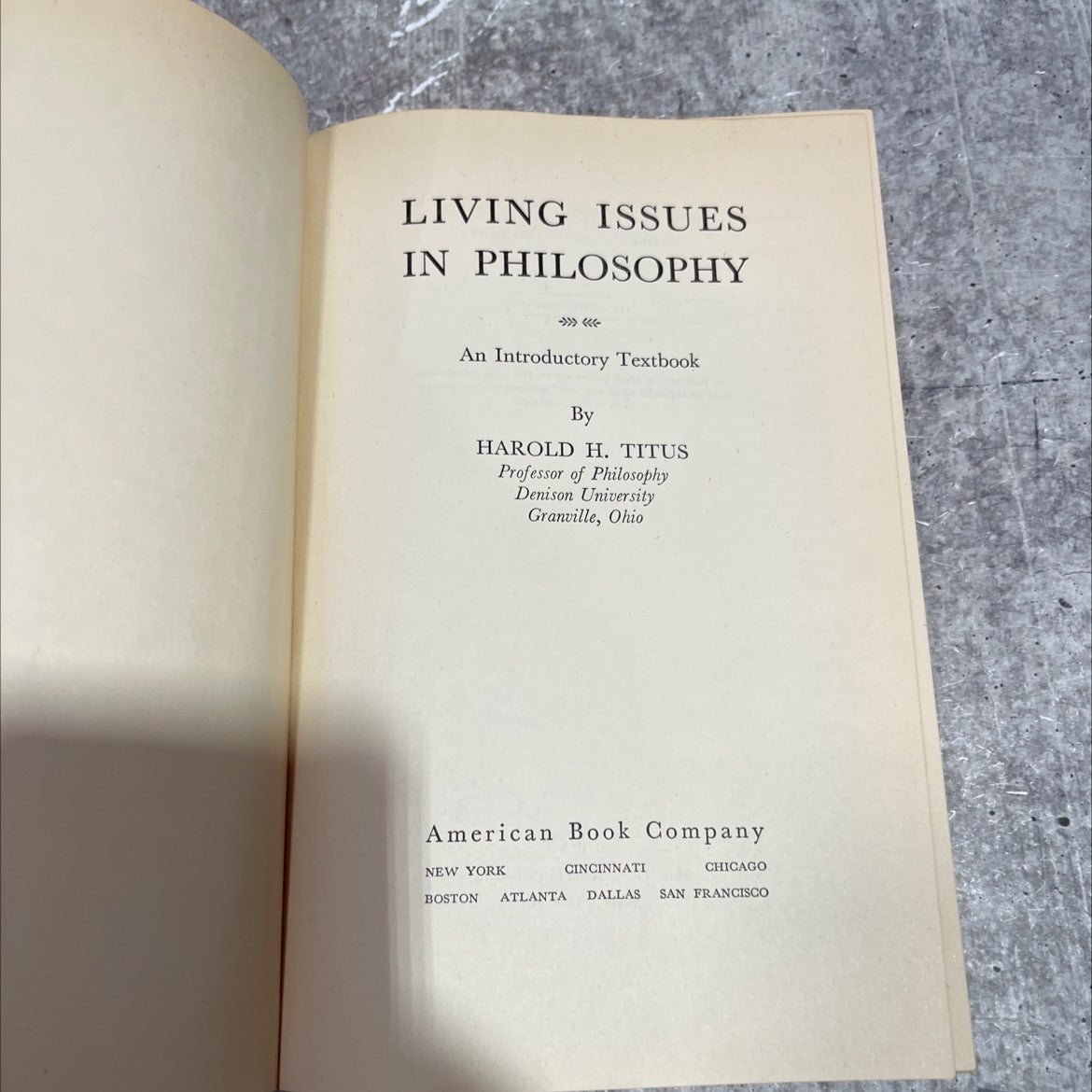 living issues in philosophy an introductory textbook book, by harold h. titus, 1946 Hardcover image 2