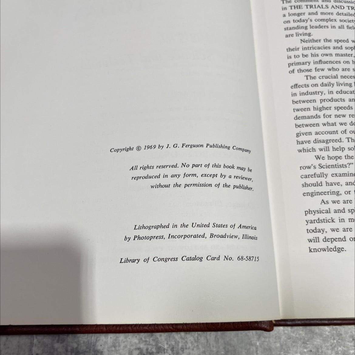 living tomorrow - today! the magic of new science and technology book, by way j. g. ferguson, 1969 Hardcover image 3