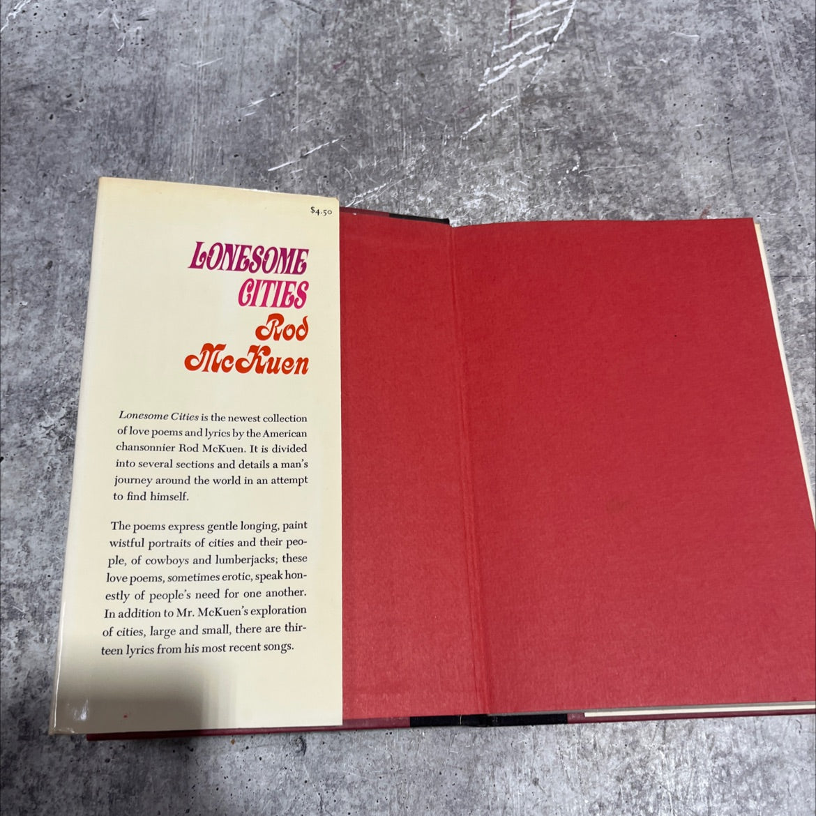 lonesome cities book, by rod mckuen, 1970 Hardcover image 4