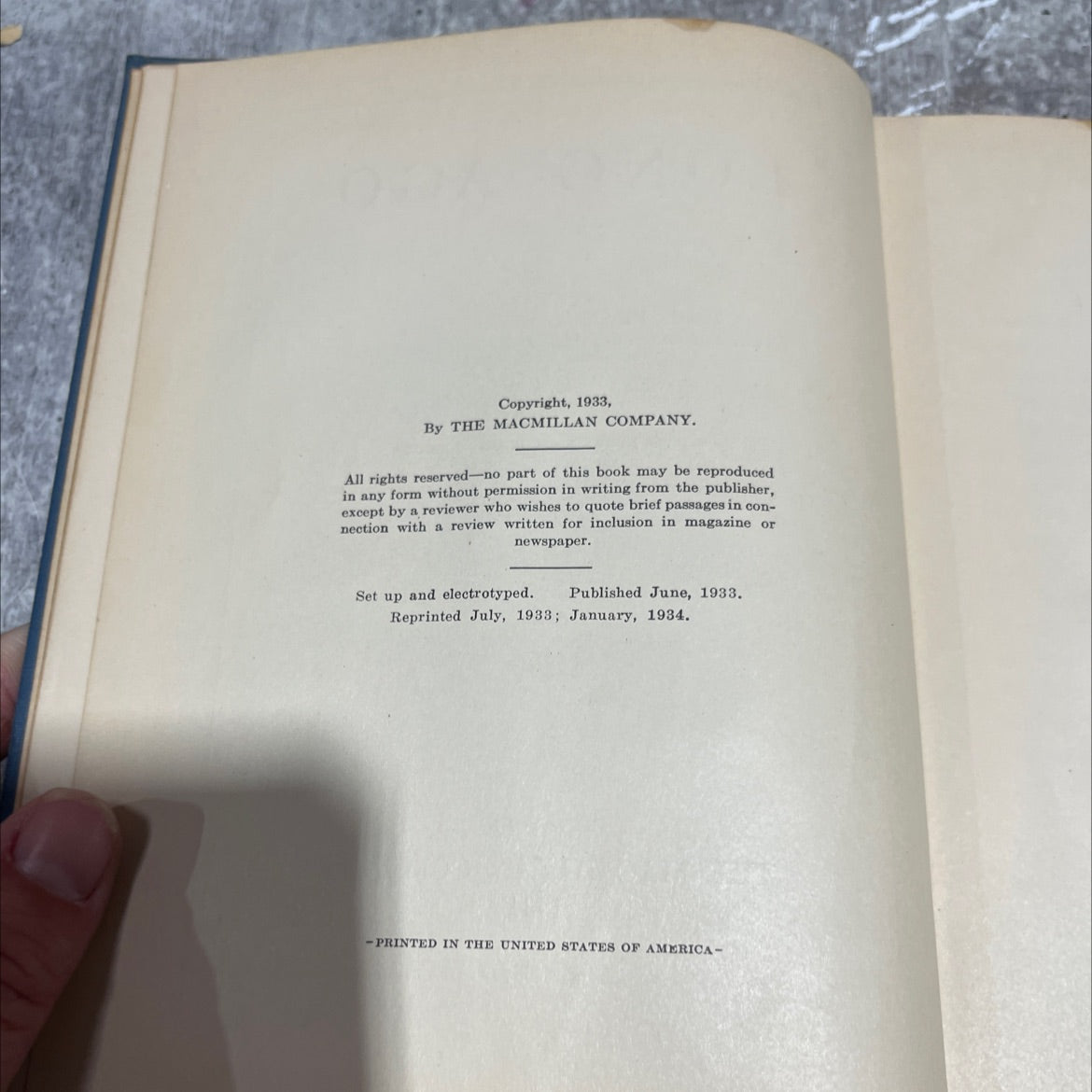 long ago book, by john franklin waddell and amy perry, 1934 Hardcover image 3