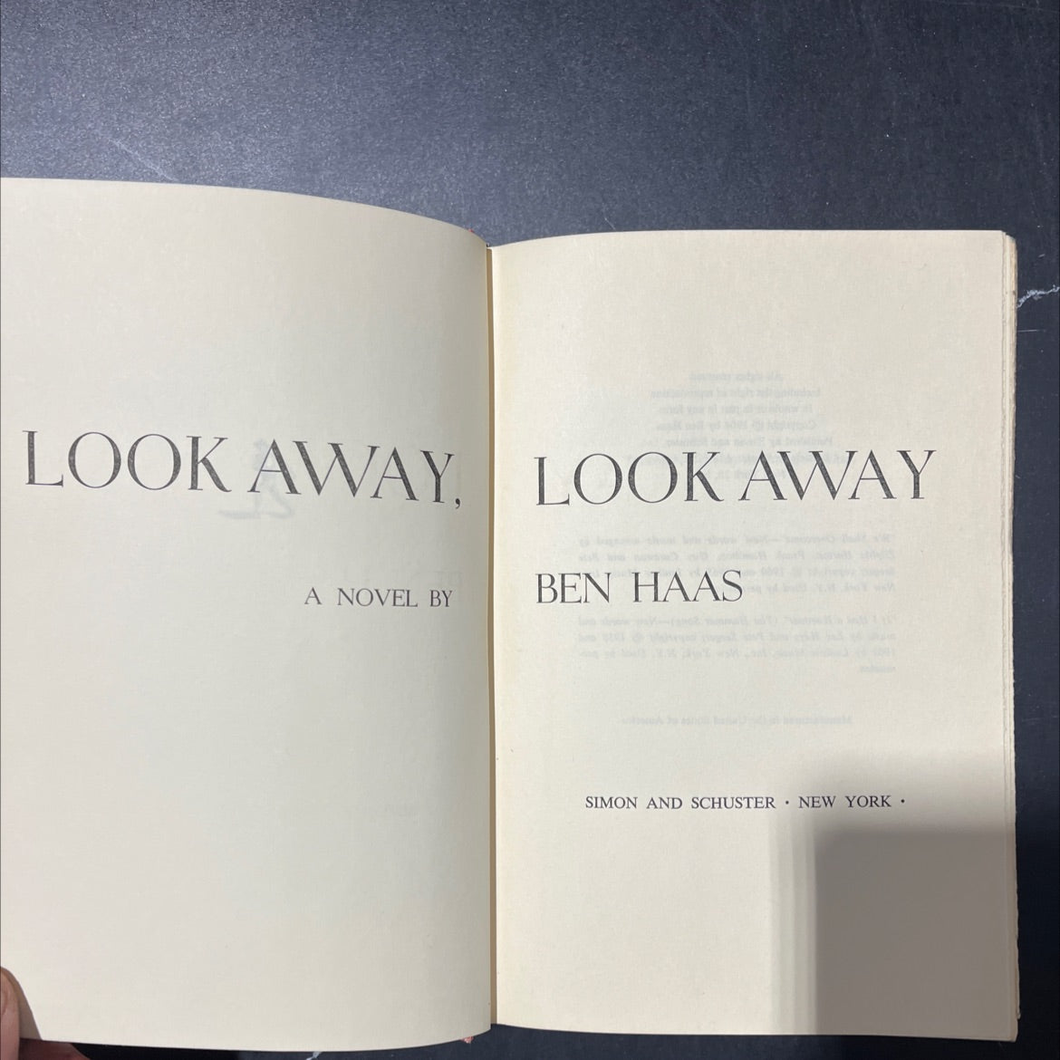 look away look away book, by ben haas, 1964 Hardcover image 2