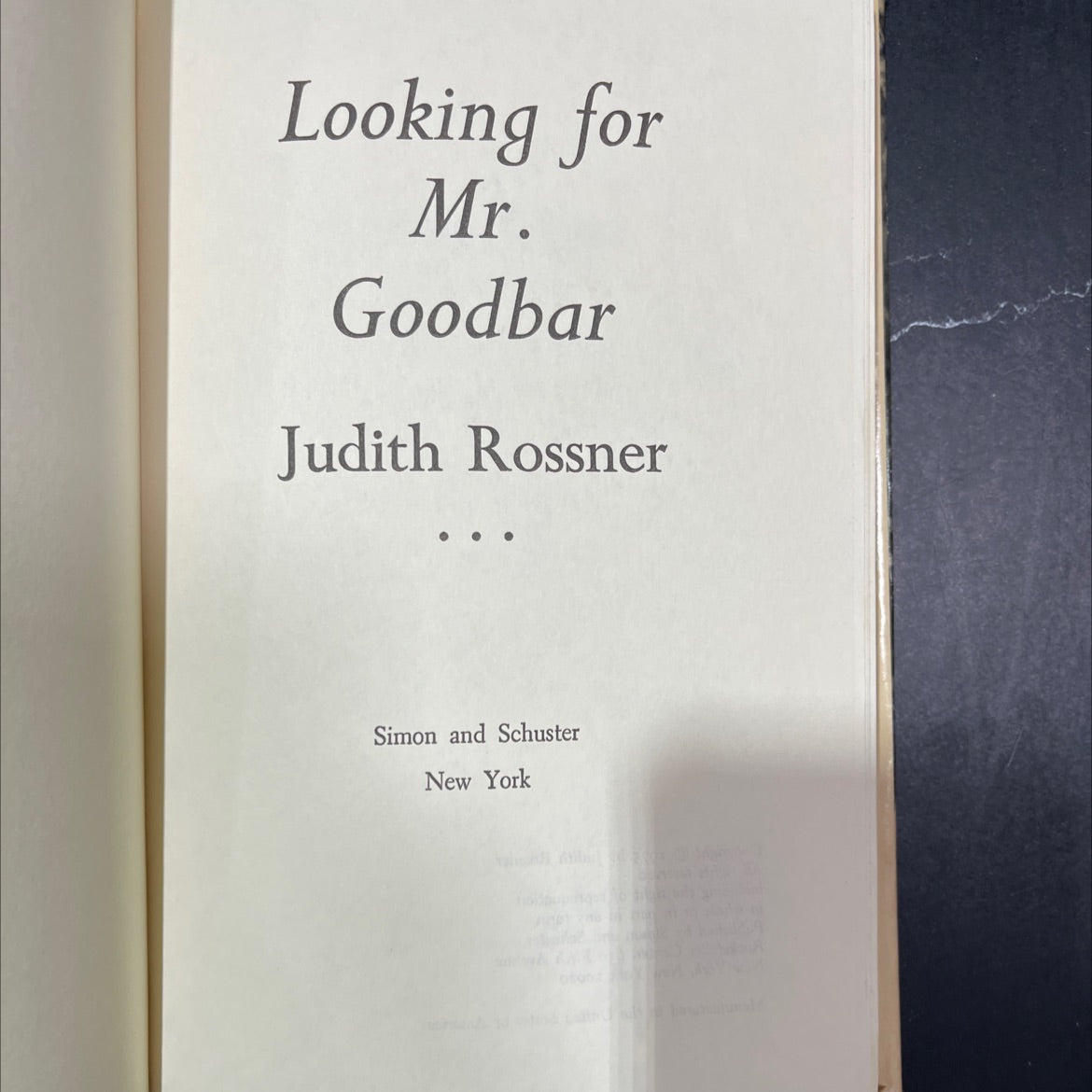 looking for mr. goodbar book, by judith rossner, 1975 Hardcover image 2
