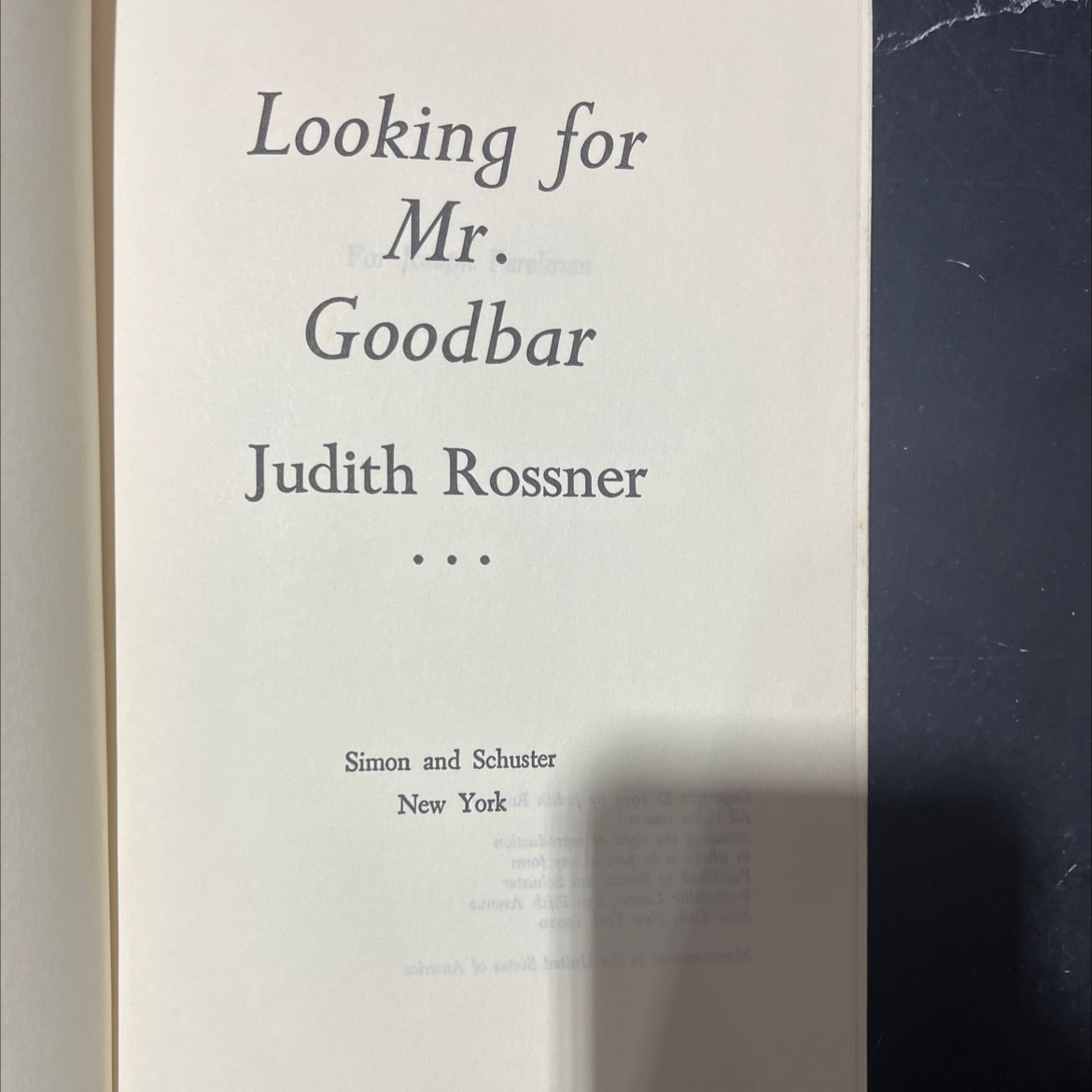 looking for mr. goodbar book, by judith rossner, 1975 Hardcover image 2