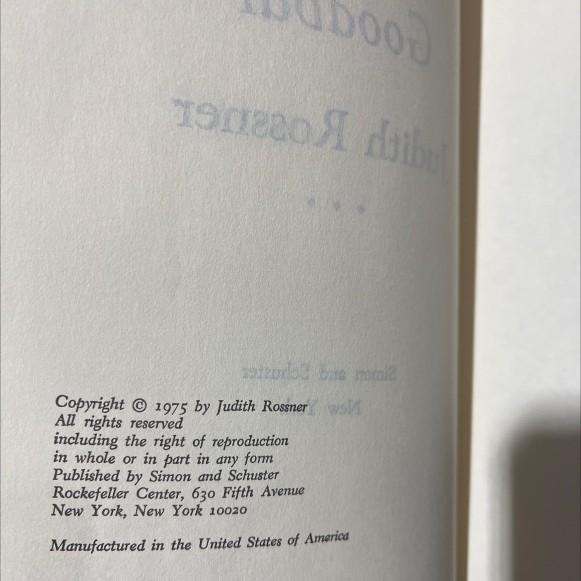 looking for mr. goodbar book, by judith rossner, 1975 Hardcover image 3