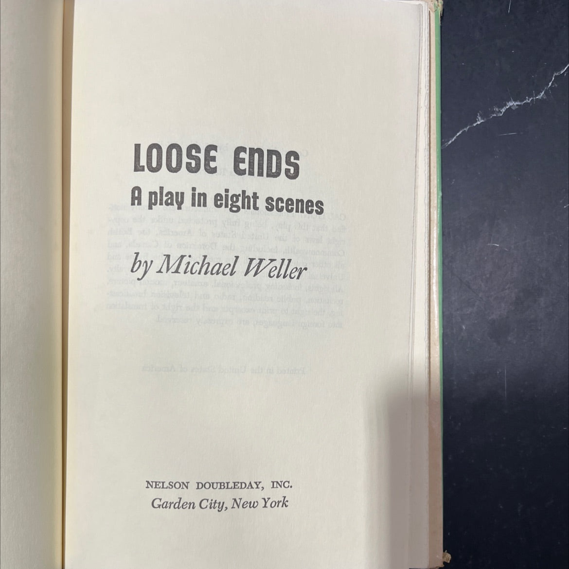 loose ends book, by Michael Weller, 1979 Hardcover image 2