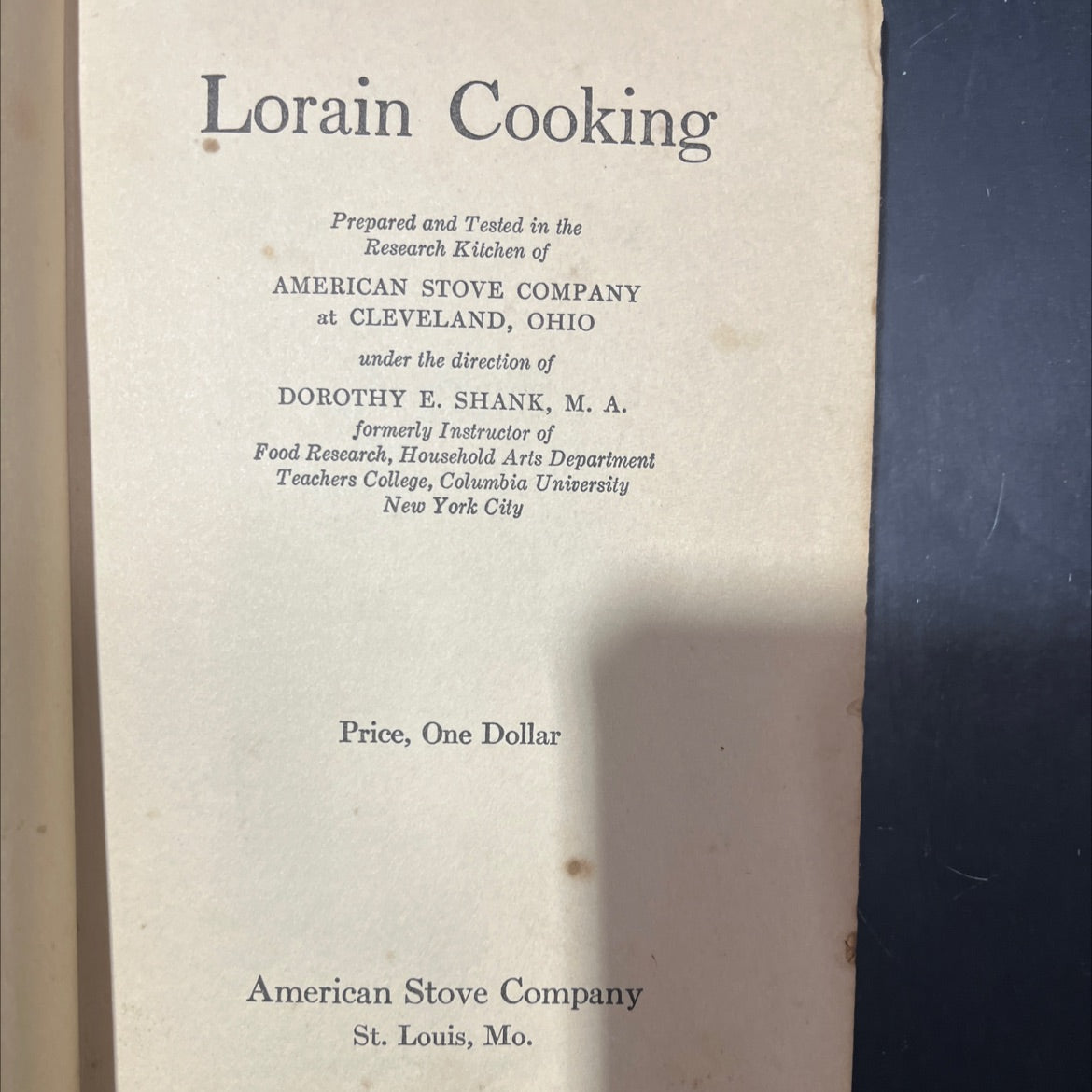 lorain cooking book, by dorothy e. shank, 1930 Hardcover image 2