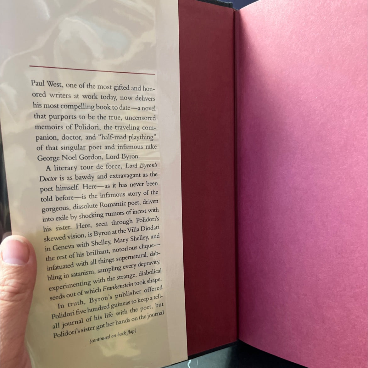 lord byron's doctor book, by Paul West, 1989 Hardcover image 4