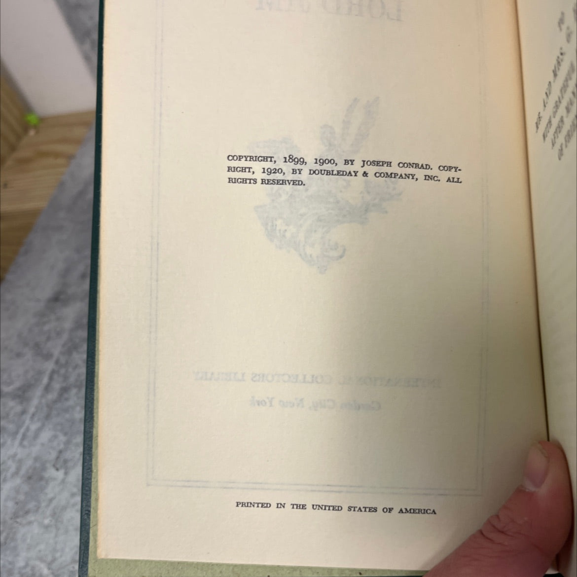 lord jim book, by joseph conrad, 1920 Hardcover image 3