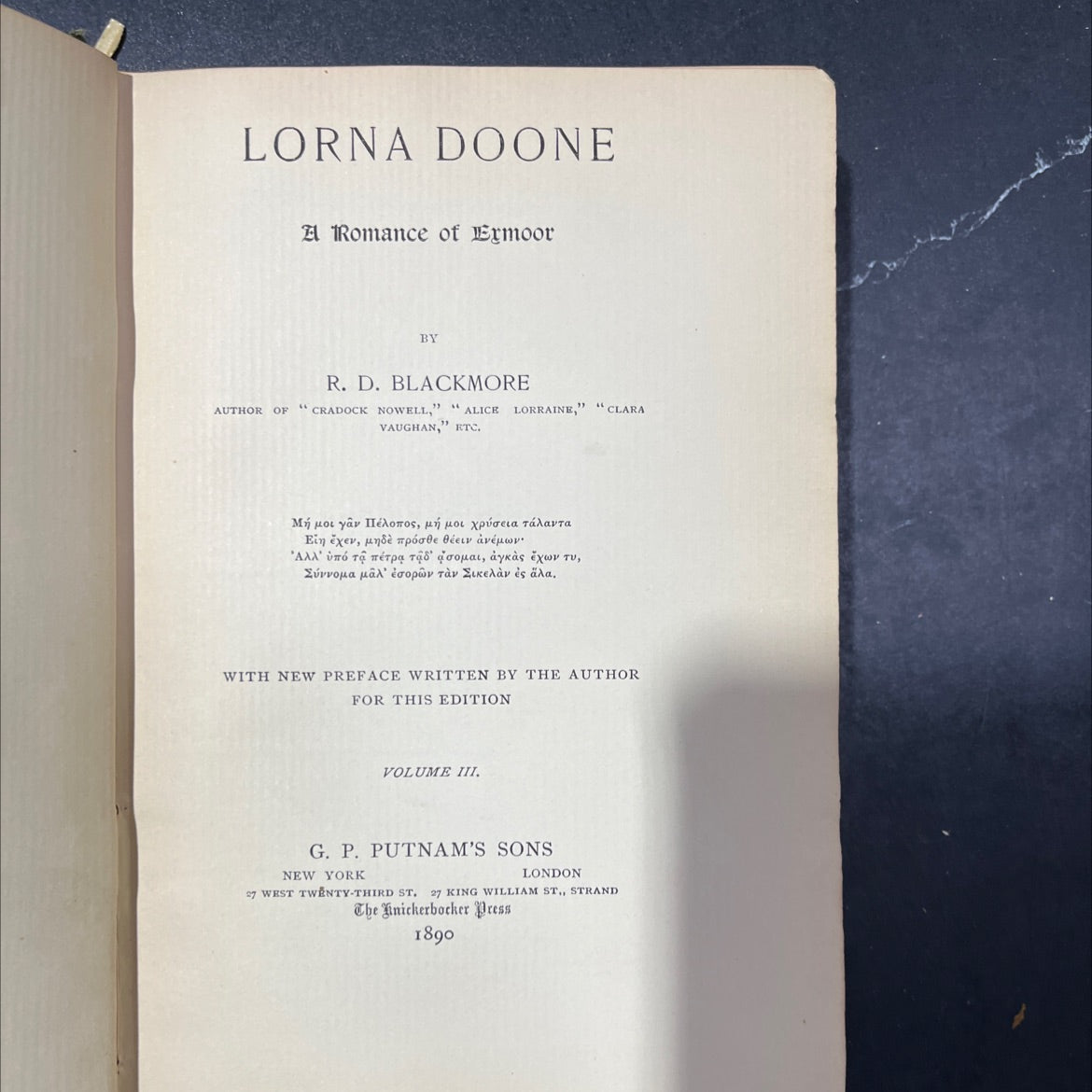 lorna doone a romance of exmoor book, by r. d. blackmore, 1890 Hardcover image 2