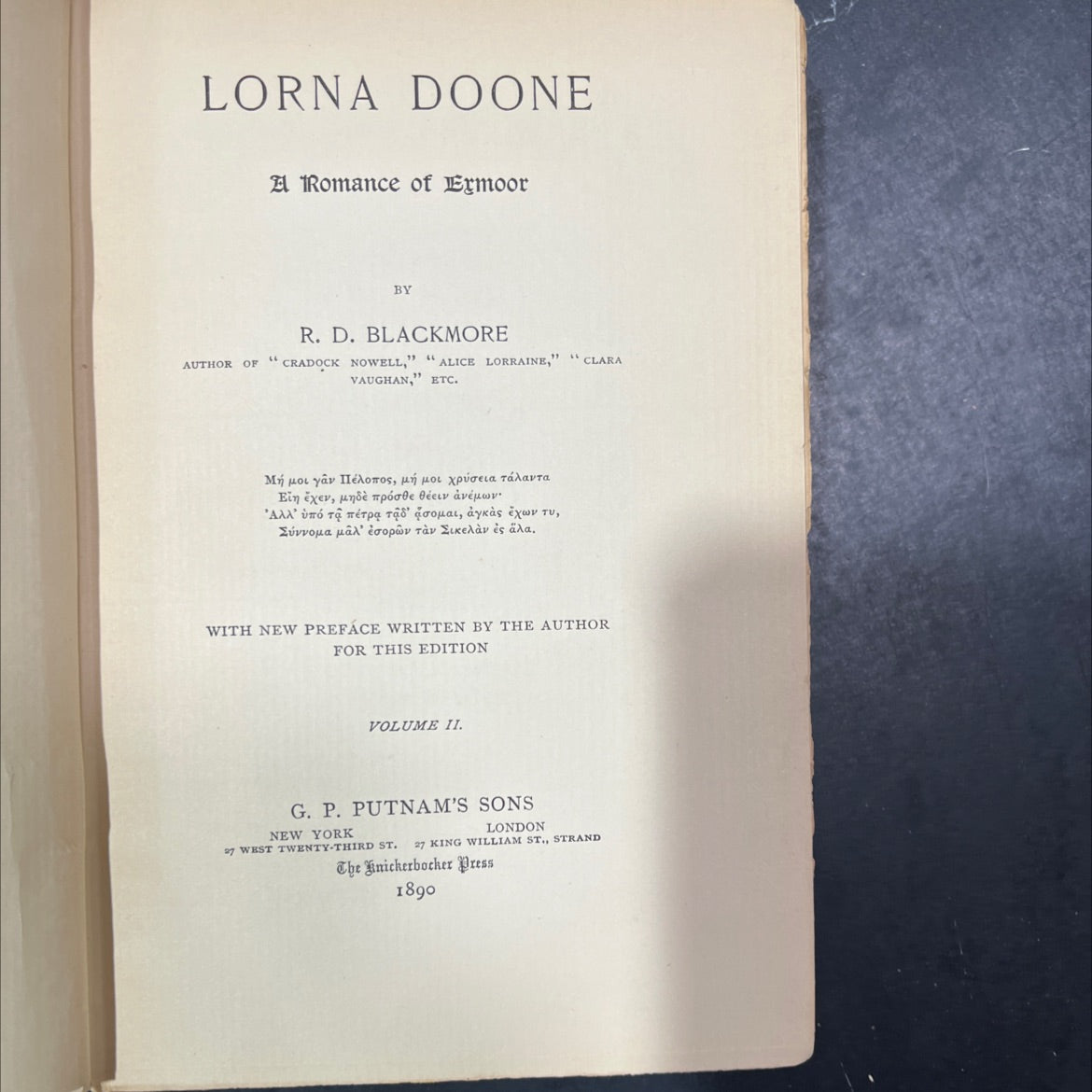 lorna doone romance of exmoor book, by r. d. blackmore, 1890 Hardcover image 2