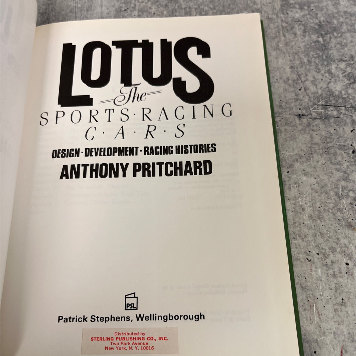 lotus sports racing cars design-development - racing histories book, by anthony pritchard, 1987 Hardcover image 2