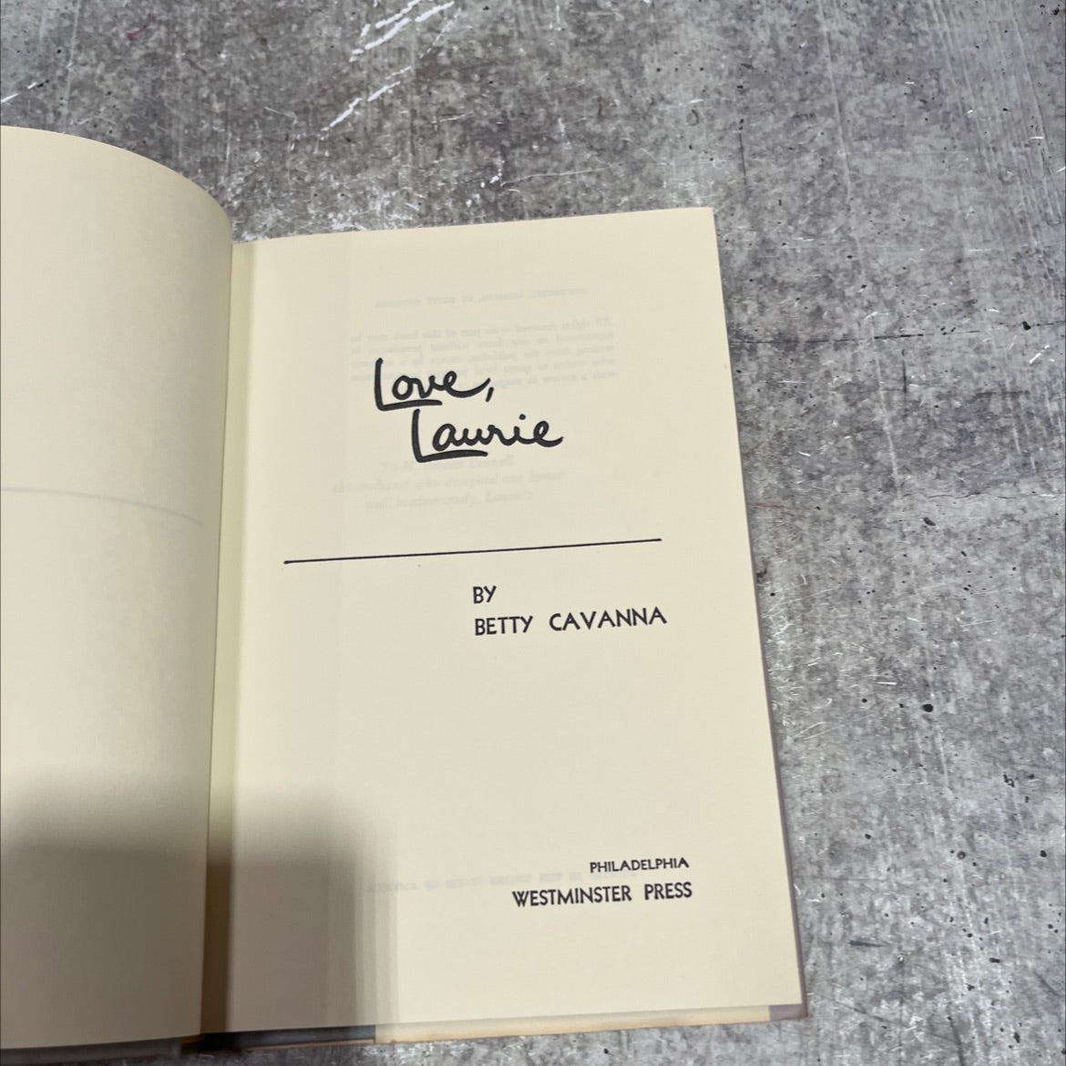 love, taurie book, by betty cavanna, 1953 Hardcover image 2