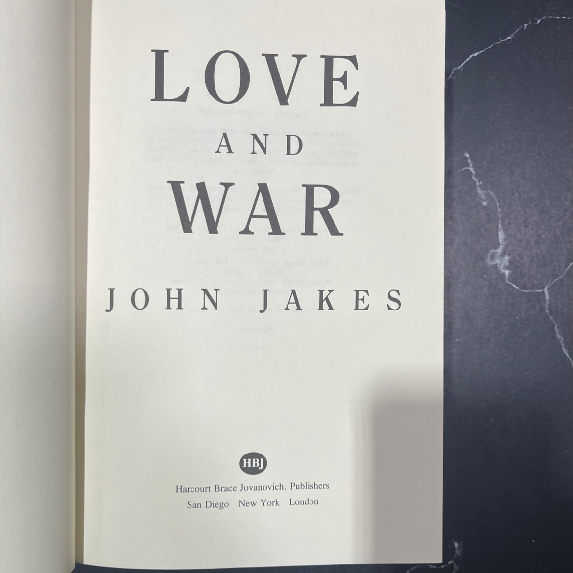 love and war book, by John Jakes, 1984 Hardcover image 2