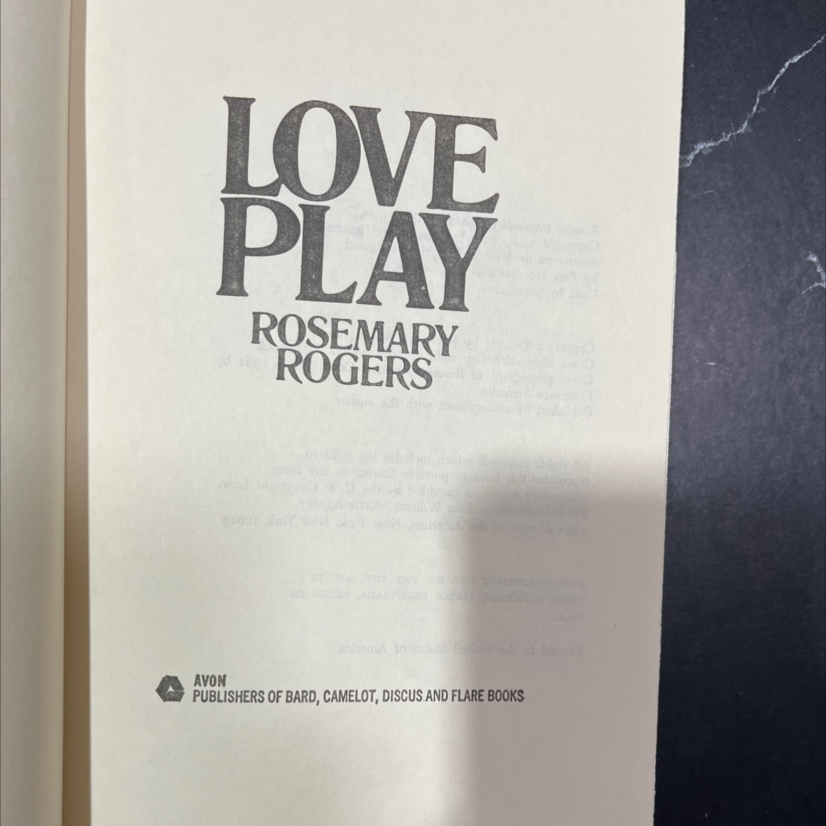 love play book, by rosemary rogers, 1981 Hardcover image 2