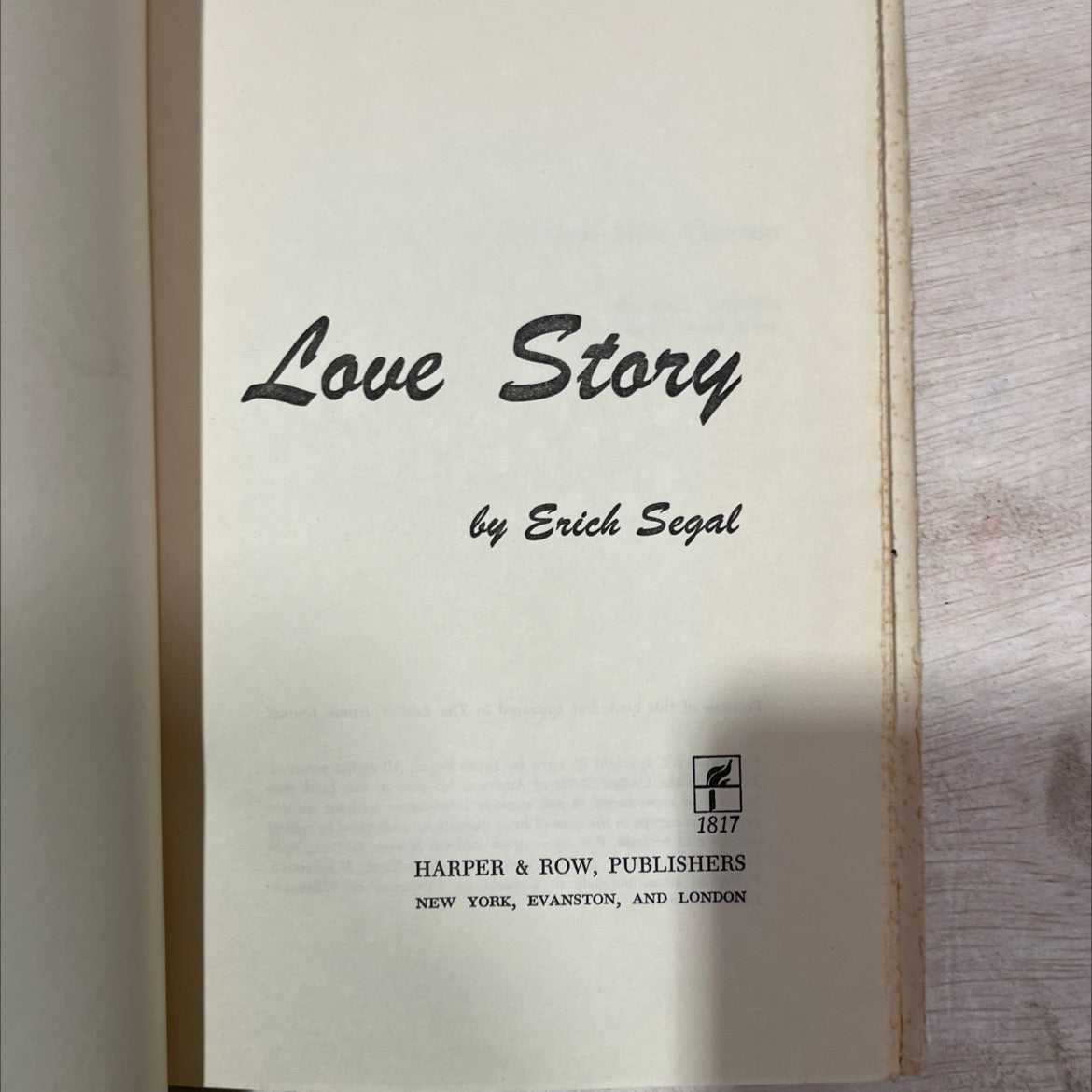 love story book, by erich segal, 1970 Hardcover, Vintage image 2