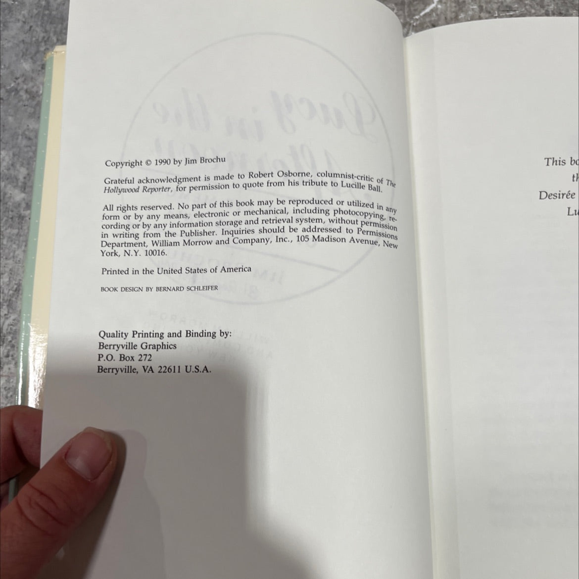 lucy in the afternoon an intimate memoir of lucille ball book, by jim brochu, 1990 Hardcover image 3