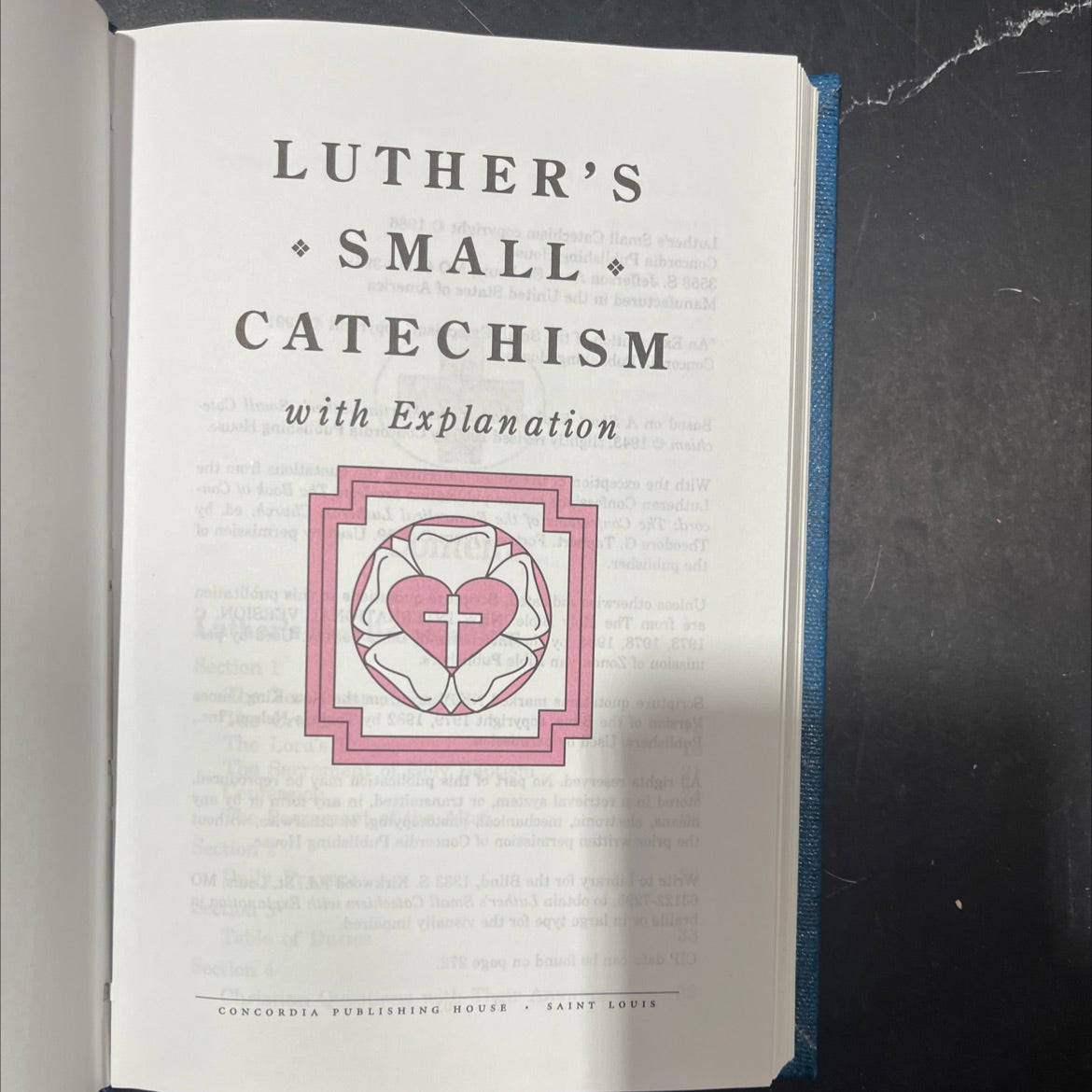 luther's small catechism with explanation book, by not stated, 1991 Hardcover image 2