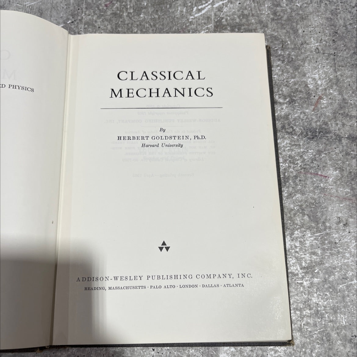 m d physics classical mechanics новіцца book, by herbert goldstein, 1965 Hardcover image 2
