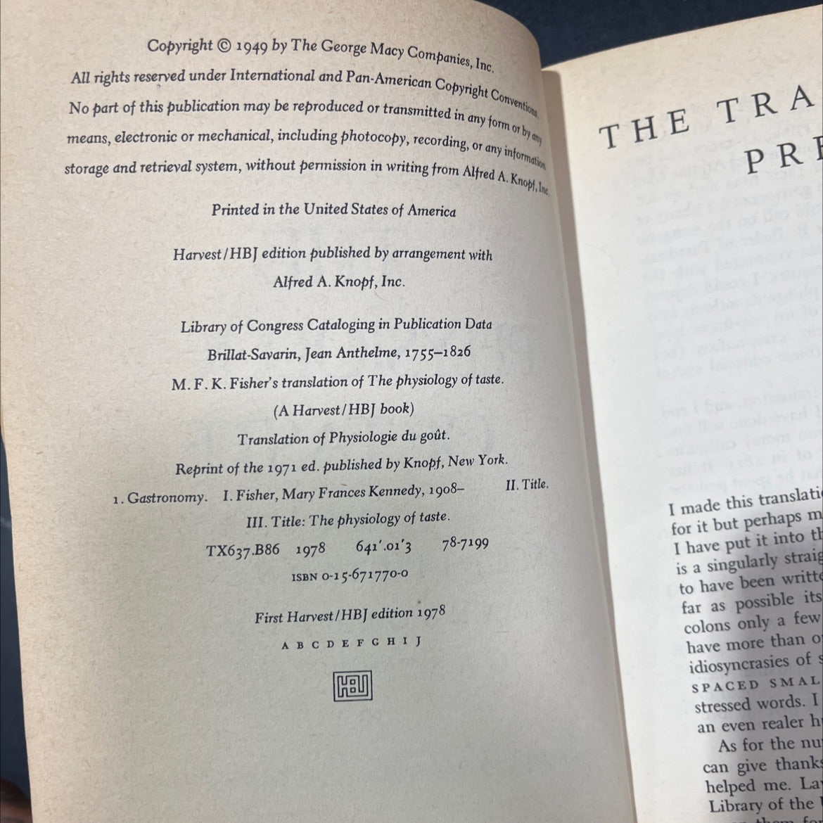 m.f.k. fisher's translation of the physiology of taste or meditations on transcendental gastronomy book, by jean image 3