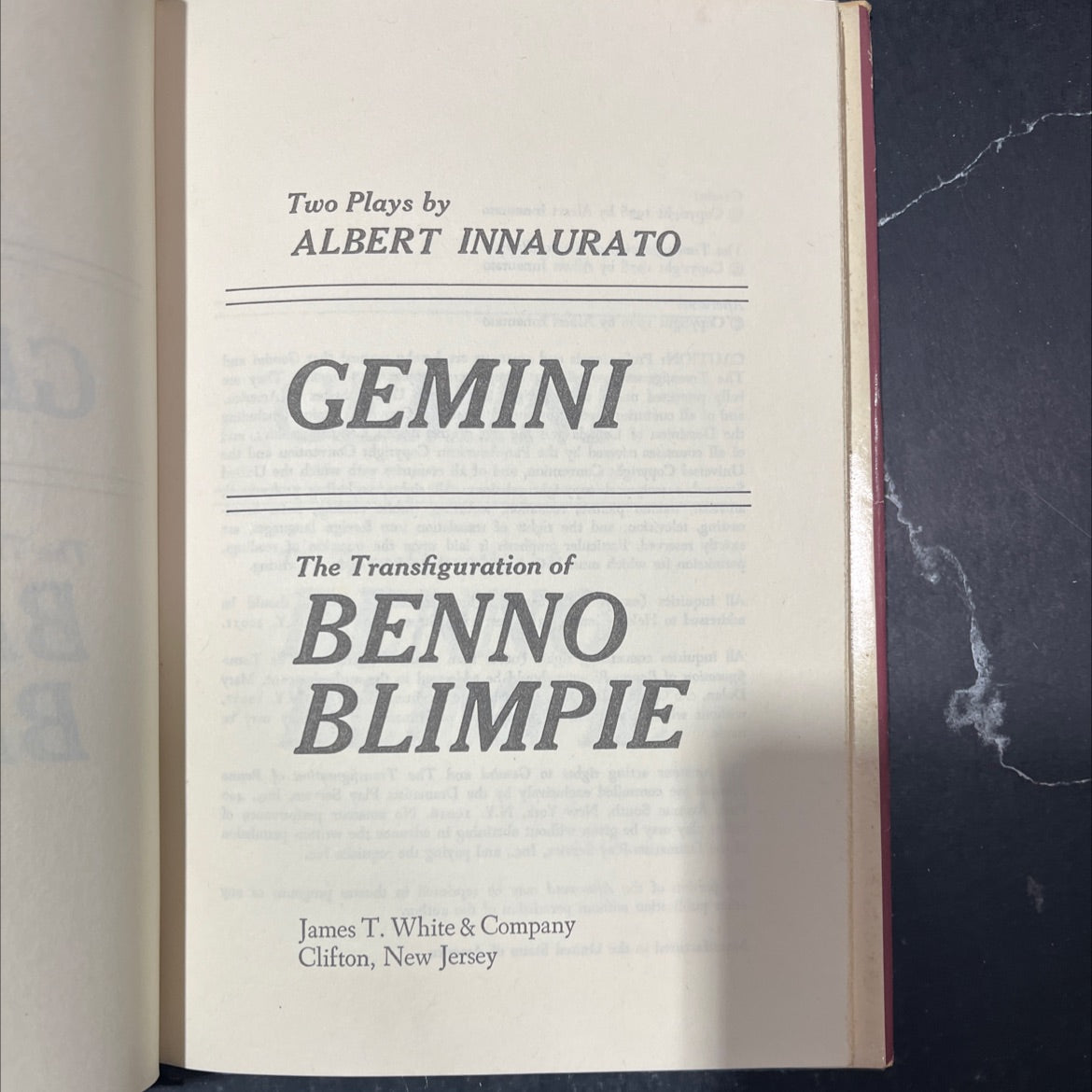 m two plays book, by albert innaurato, 1978 Hardcover image 2